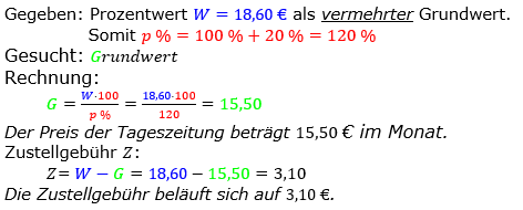 Prozentrechnung Grundwert Lösungen zum Aufgabensatz 09 Blatt 2/2 Fortgeschritten Bild 1/© by www.fit-in-mathe-online.de