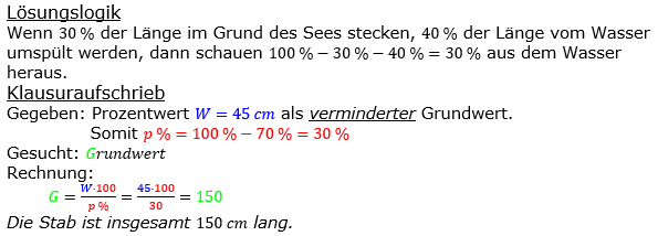 Prozentrechnung Grundwert Lösungen zum Aufgabensatz 12 Blatt 2/2 Fortgeschritten Bild 1/© by www.fit-in-mathe-online.de