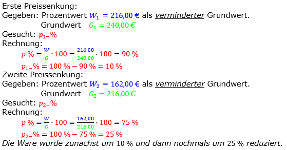 Prozentrechnung Prozentsatz Lösungen zum Aufgabensatz 03 Blatt 2/2 Fortgeschritten Bild 1/© by www.fit-in-mathe-online.de