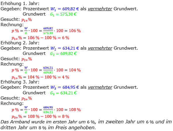 Prozentrechnung Prozentsatz Lösungen zum Aufgabensatz 07 Blatt 2/2 Fortgeschritten Bild 1/© by www.fit-in-mathe-online.de