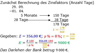 Zinsrechnung Kapital berechnen Lösungen zum Aufgabensatz 05 Blatt 2/2 Fortgeschritten Bild A2205L01/© by www.fit-in-mathe-online.de