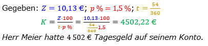 Zinsrechnung Kapital berechnen Lösungen zum Aufgabensatz 06 Blatt 2/2 Fortgeschritten Bild A2206L01/© by www.fit-in-mathe-online.de