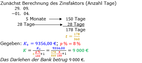 Zinsrechnung Kapital berechnen Lösungen zum Aufgabensatz 05 Blatt 3/2 Expert Bild A3205L01/© by www.fit-in-mathe-online.de