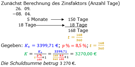 Zinsrechnung Kapital berechnen Lösungen zum Aufgabensatz 11 Blatt 3/2 Expert Bild A3211L01/© by www.fit-in-mathe-online.de