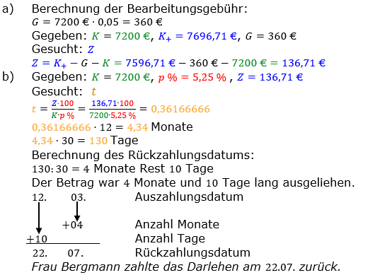 Zinsrechnung vermischte Aufgaben Lösungen zum Aufgabensatz 04 Blatt 04 Bild A0404L01/© by www.fit-in-mathe-online.de
