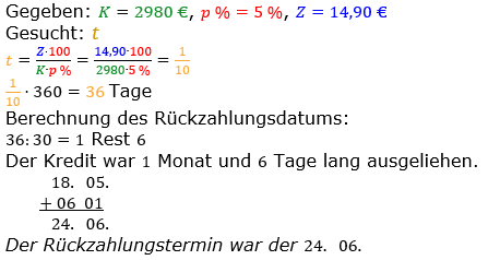 Zinsrechnung vermischte Aufgaben Lösungen zum Aufgabensatz 12 Blatt 04 Bild A0412L01/© by www.fit-in-mathe-online.de