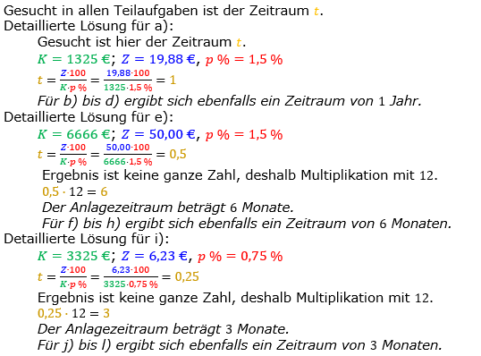 Zinsrechnung Zeitraum berechnen Lösungen zum Aufgabensatz 01 Blatt 1/1 Grundlagen Bild A1101L01/© by www.fit-in-mathe-online.de