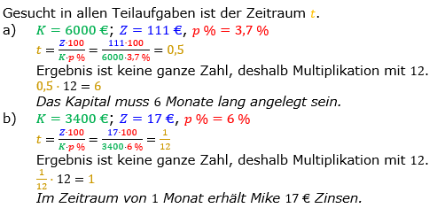Zinsrechnung Zeitraum berechnen Lösungen zum Aufgabensatz 03 Blatt 1/2 Grundlagen Bild A1203L01/© by www.fit-in-mathe-online.de