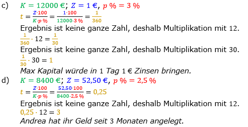 Zinsrechnung Zeitraum berechnen Lösungen zum Aufgabensatz 03 Blatt 1/2 Grundlagen Bild A1203L02/© by www.fit-in-mathe-online.de