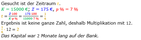Zinsrechnung Zeitraum berechnen Lösungen zum Aufgabensatz 05 Blatt 1/2 Grundlagen Bild A1205L01/© by www.fit-in-mathe-online.de