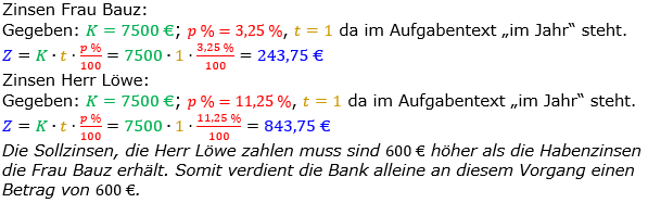 Zinsrechnung Zinsen berechnen Lösungen zum Aufgabensatz 09 Blatt 1/2 Grundlagen Bild A1209L01/© by www.fit-in-mathe-online.de