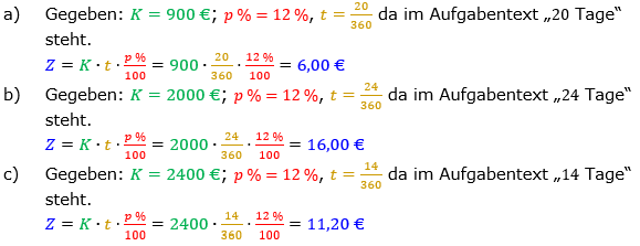 Zinsrechnung Zinsen berechnen Lösungen zum Aufgabensatz 05 Blatt 2/1 Fortgeschritten Bild A2105L01/© by www.fit-in-mathe-online.de