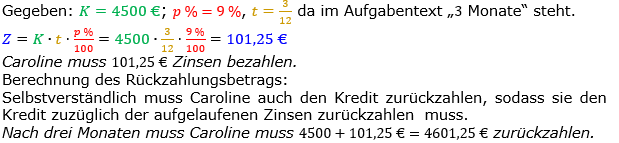 Zinsrechnung Zinsen berechnen Lösungen zum Aufgabensatz 08 Blatt 2/1 Fortgeschritten Bild A2108L01/© by www.fit-in-mathe-online.de