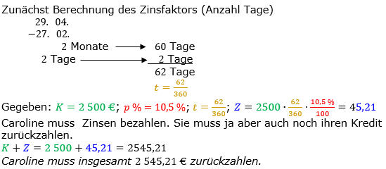 Zinsrechnung Zinsen berechnen Lösungen zum Aufgabensatz 07 Blatt 2/2 Fortgeschritten Bild A2207L01/© by www.fit-in-mathe-online.de