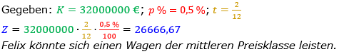 Zinsrechnung Zinsen berechnen Lösungen zum Aufgabensatz 08 Blatt 2/2 Fortgeschritten Bild A2208L01/© by www.fit-in-mathe-online.de