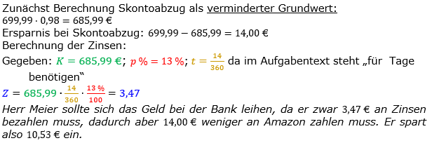 Zinsrechnung Zinsen berechnen Lösungen zum Aufgabensatz 09 Blatt 2/2 Fortgeschritten Bild A2209L01/© by www.fit-in-mathe-online.de