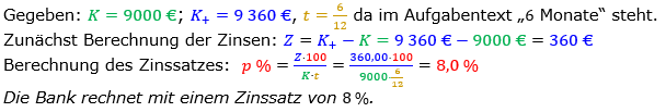 Zinsrechnung Zinssatz berechnen Lösungen zum Aufgabensatz 08 Blatt 2/1 Fortgeschritten Bild A2108L01/© by www.fit-in-mathe-online.de