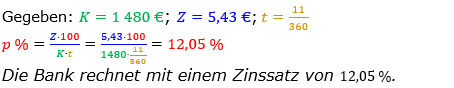 Zinsrechnung Zinssatz berechnen Lösungen zum Aufgabensatz 05 Blatt 2/2 Fortgeschritten Bild A2205L02/© by www.fit-in-mathe-online.de