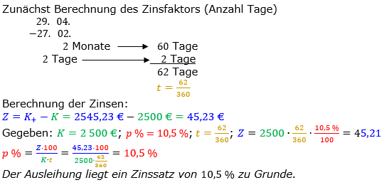 Zinsrechnung Zinssatz berechnen Lösungen zum Aufgabensatz 07 Blatt 2/2 Fortgeschritten Bild A2207L01/© by www.fit-in-mathe-online.de