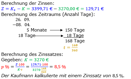 Zinsrechnung Zinssatz berechnen Lösungen zum Aufgabensatz 11 Blatt 2/3 Fortgeschritten Bild A2311L01/© by www.fit-in-mathe-online.de