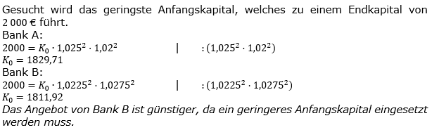 Zinseszinses Kapitalentwicklung Lösungen zum Aufgabensatz 8 Blatt 1/3 Grundlagen Bild 1/© by www.fit-in-mathe-online.de