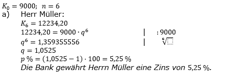 Zinseszinses Prüfungsaufgaben Lösungen zum Aufgabensatz 6 Blatt 1 A01 - A08 Bild 1/© by www.fit-in-mathe-online.de