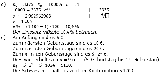 Zinseszinses Prüfungsaufgaben Lösungen zum Aufgabensatz 7 Blatt 1 A01 - A08 Bild 3/© by www.fit-in-mathe-online.de