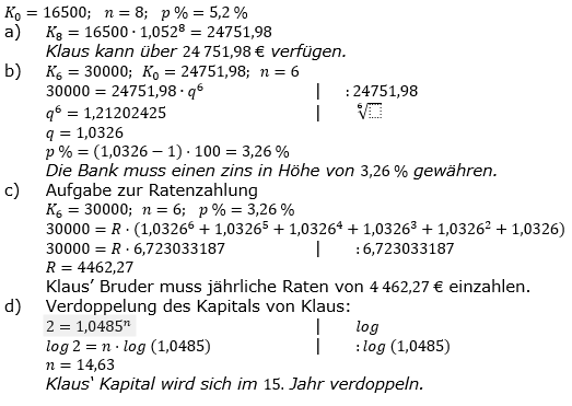 Zinseszinses Prüfungsaufgaben Lösungen zum Aufgabensatz 12 Blatt 2 A09 - A16 Bild 1/© by www.fit-in-mathe-online.de
