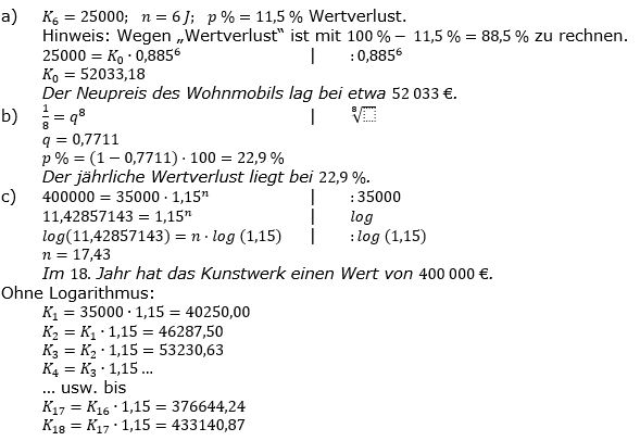 Zinseszinses Prüfungsaufgaben Lösungen zum Aufgabensatz 13 Blatt 2 A09 - A16 Bild 1/© by www.fit-in-mathe-online.de