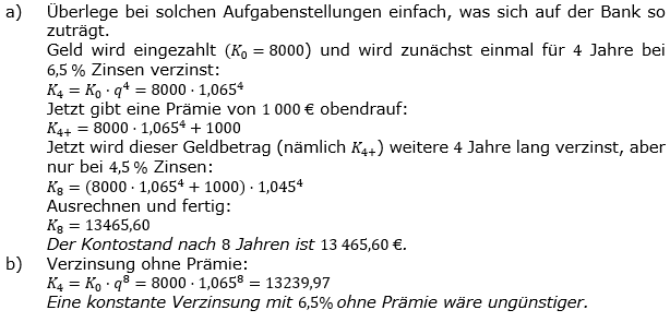 Zinseszinses Prüfungsaufgaben Lösungen zum Aufgabensatz 34 Blatt 5 A33 - A40 Bild 1/© by www.fit-in-mathe-online.de