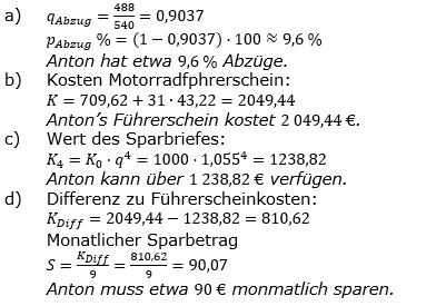 Zinseszinses Prüfungsaufgaben Lösungen zum Aufgabensatz 39 Blatt 5 A33 - A40 Bild 1/© by www.fit-in-mathe-online.de