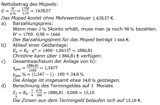 Zinseszinses Prüfungsaufgaben Lösungen zum Aufgabensatz 40 Blatt 5 A33 - A40 Bild 1/© by www.fit-in-mathe-online.de