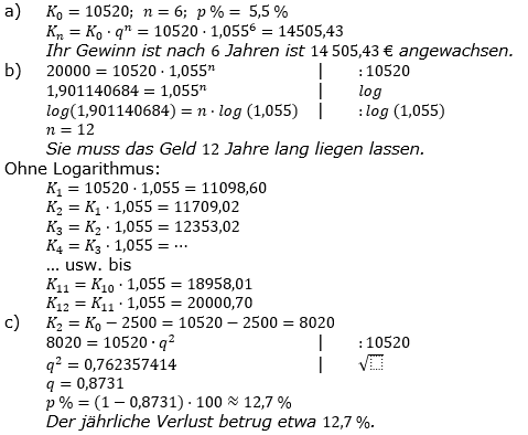 Zinseszinses Prüfungsaufgaben Lösungen zum Aufgabensatz 42 Blatt 6 A41 - A48 Bild 1/© by www.fit-in-mathe-online.de