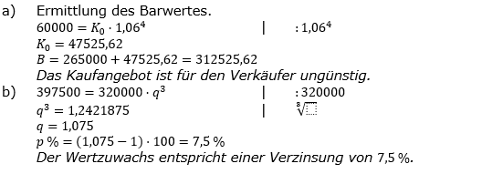 Zinseszinses Prüfungsaufgaben Lösungen zum Aufgabensatz 44 Blatt 6 A41 - A48 Bild 1/© by www.fit-in-mathe-online.de