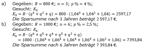 Ratensparen fester Zinssatz Lösungen zum Aufgabensatz 1 Blatt 1/2 Grundlagen/© by www.fit-in-mathe-online.de