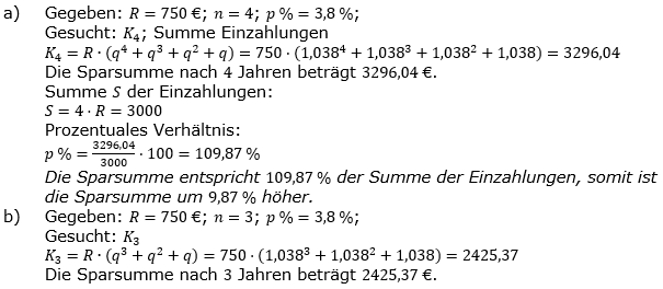 Ratensparen fester Zinssatz Lösungen zum Aufgabensatz 3 Blatt 1/2 Grundlagen/© by www.fit-in-mathe-online.de