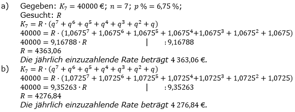 Ratensparen fester Zinssatz Lösungen zum Aufgabensatz 6 Blatt 1/2 Grundlagen/© by www.fit-in-mathe-online.de