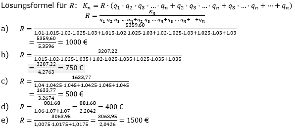 Ratensparen variabler Zinssatz Lösungen zum Aufgabensatz 3 Blatt 2/1 Fortgeschritten/© by www.fit-in-mathe-online.de
