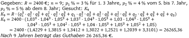 Ratensparen variabler Zinssatz Lösungen zum Aufgabensatz 2 Blatt 2/12Fortgeschritten/© by www.fit-in-mathe-online.de