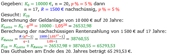 Rentenrechnung Lösungen zum Aufgabensatz 10 Blatt 1/1 Grundlagen/© by www.fit-in-mathe-online.de