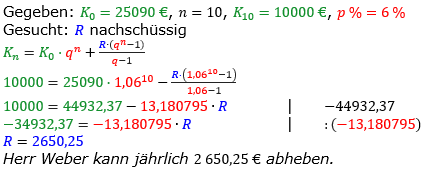 Rentenrechnung Lösungen zum Aufgabensatz 4 Blatt 2/2 Fortgeschritten/© by www.fit-in-mathe-online.de