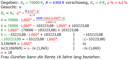 Rentenrechnung Lösungen zum Aufgabensatz 14 Blatt 2/2 Fortgeschritten/© by www.fit-in-mathe-online.de