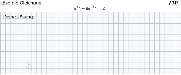 Löse die Gleichung. (Grafik g8k11/W28A0201 im Aufgabensatz 2 Wochenblatt 28 Kursstufe 1 Prüfungsvorbereitung Abitur/© by www.fit-in-mathe-online.de)