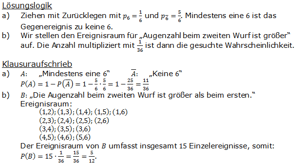 Urnenmodelle in der Stochastik Lösungen zum Aufgabensatz 6 Blatt 1/1 Grundlagen Bild 1 /© by www.fit-in-mathe-online.de)