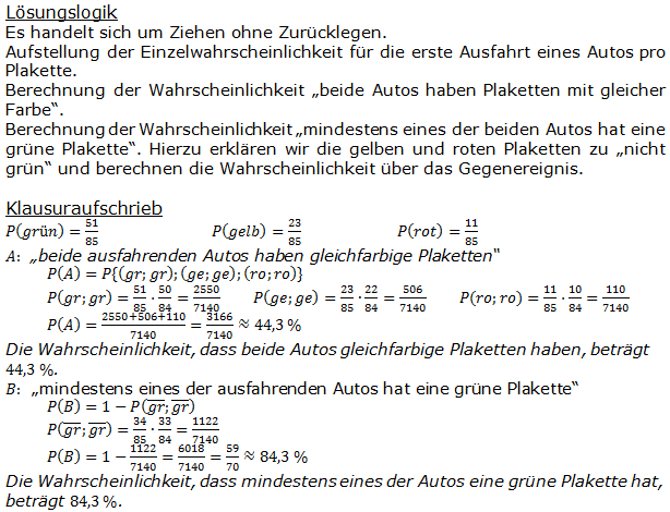 Stochastik Urnenmodelle Lösungen zum Aufgabensatz 25 Blatt 1/3 Grundlagen Bild A1325L01/© by www.fit-in-mathe-online.de