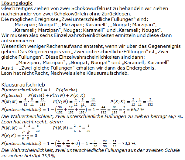 Stochastik Urnenmodelle Lösungen zum Aufgabensatz 26 Blatt 1/3 Grundlagen Bild A1326L01/© by www.fit-in-mathe-online.de