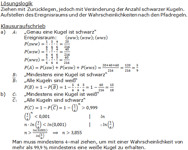 Urnenmodelle in der Stochastik Lösungen zum Aufgabensatz 1 Blatt 2/1 Fortgeschritten Bild 1 /© by www.fit-in-mathe-online.de)