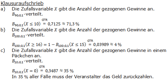 Stochastik Binomialverteilung Lösungen zum Aufgabensatz 6 Blatt 1/3 Grundlagen (Graphik A1222L01)/© by www.fit-in-mathe-online.de