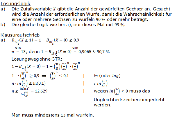 Stochastik Binomialverteilung Lösungen zum Aufgabensatz 7 Blatt 1/3 Grundlagen (Graphik A1223L01)/© by www.fit-in-mathe-online.de