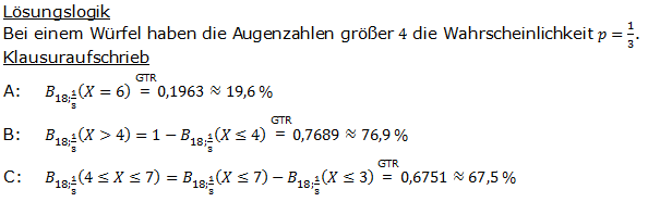 Stochastik Binomialverteilung Lösungen zum Aufgabensatz 9 Blatt 1/3 Grundlagen (Graphik A1325L01)/© by www.fit-in-mathe-online.de
